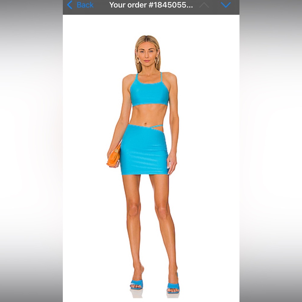 REVOLVE Blue Mini Skirt Set